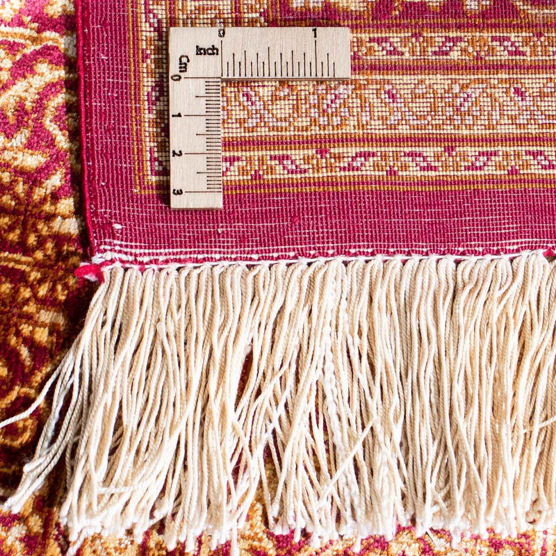 Alfombra persa - Ghom - 143 x 95 cm - rojo oscuro