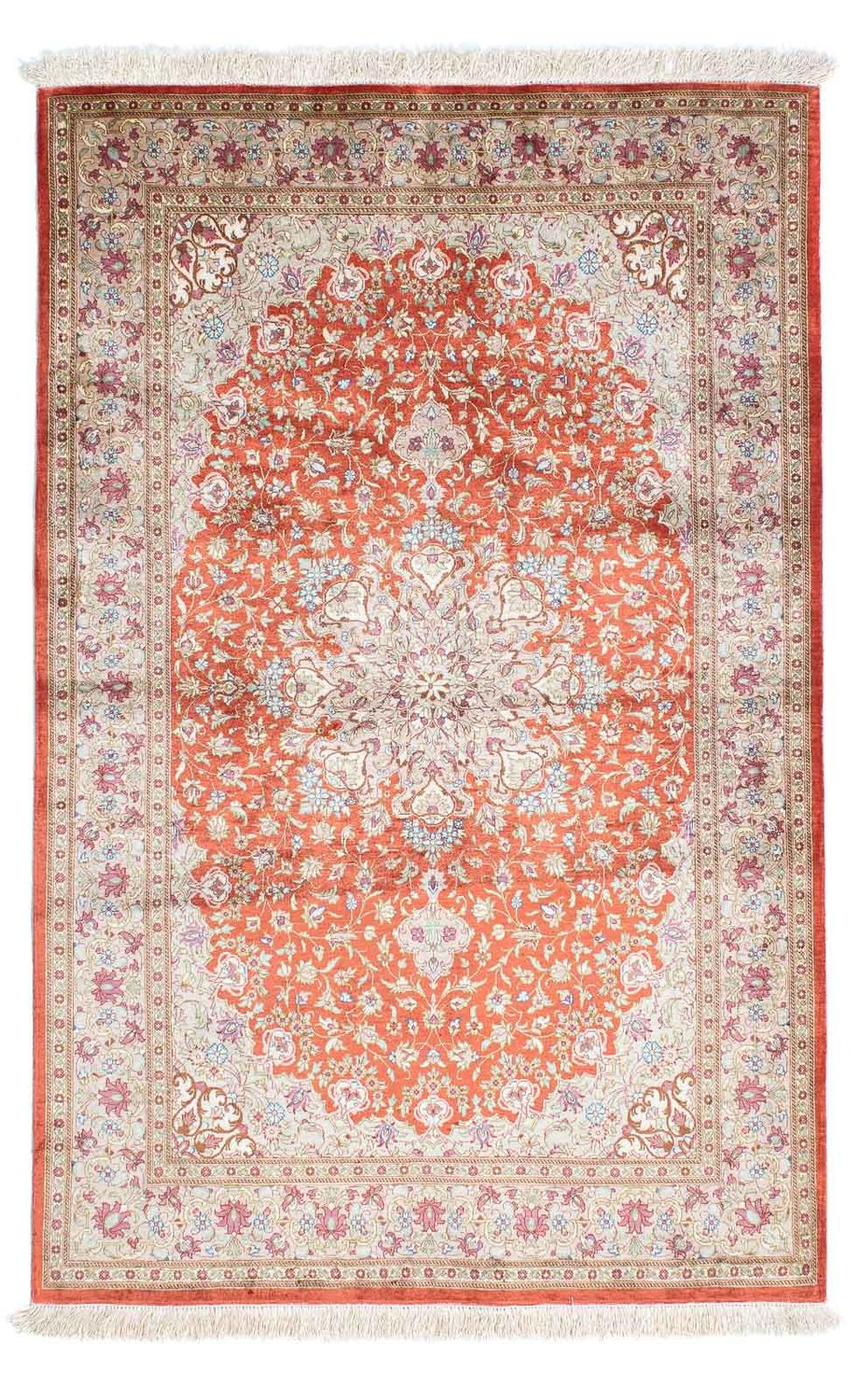 Alfombra persa - Ghom - 149 x 100 cm - óxido