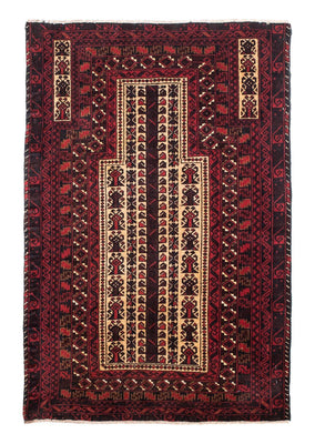Alfombra Belutsch - 126 x 86 cm - rojo oscuro