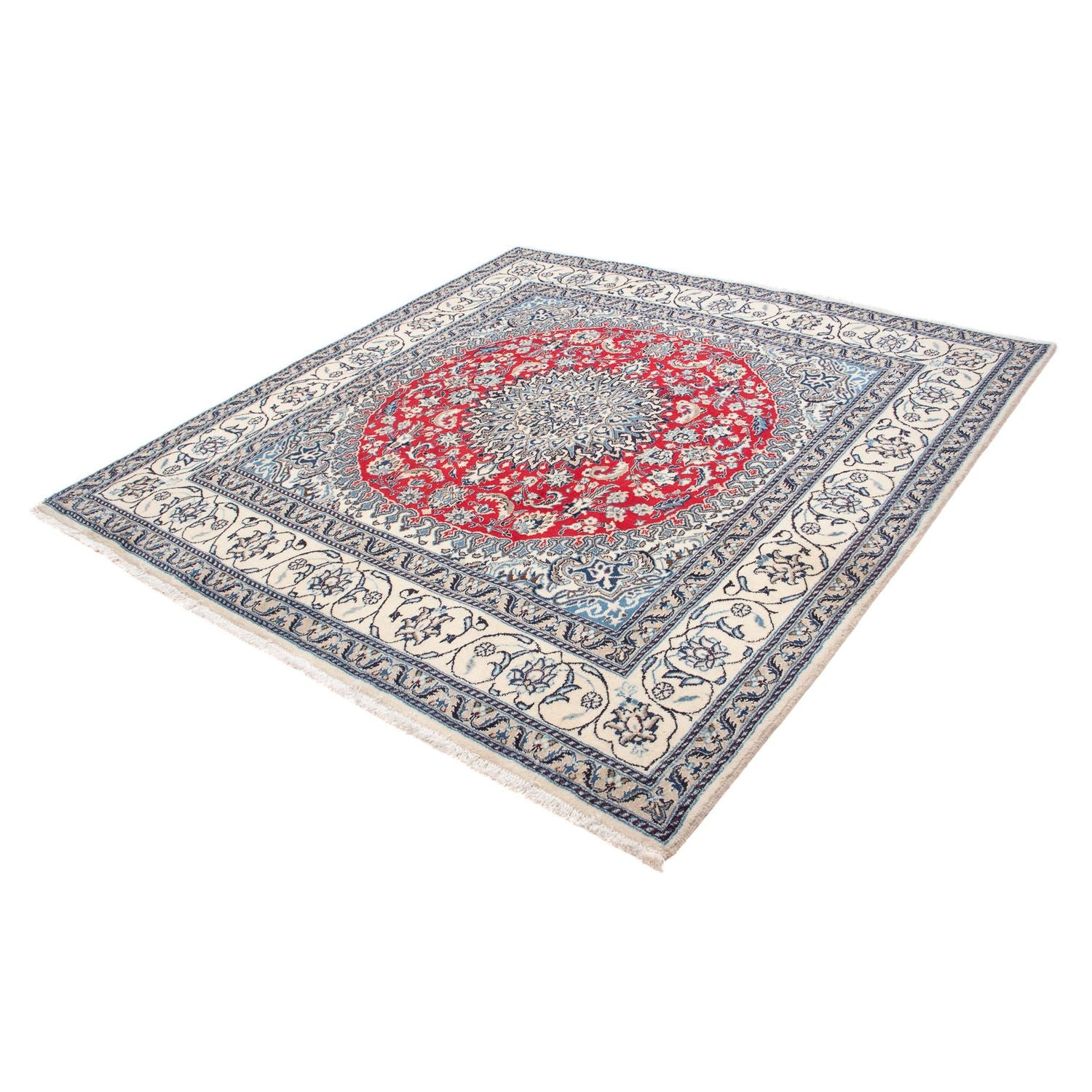 Alfombra persa - Nain cuadrado  - 200 x 190 cm - rojo oscuro