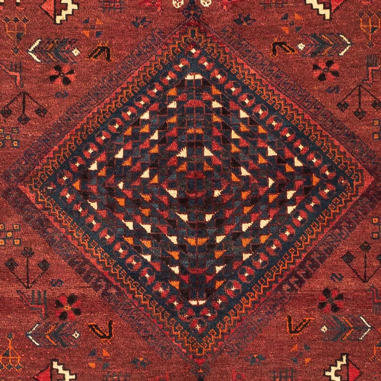 Alfombra persa - Nómada - 248 x 180 cm - rojo oscuro