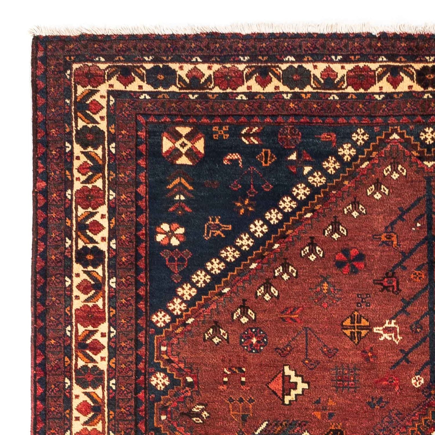Alfombra persa - Nómada - 248 x 180 cm - rojo oscuro