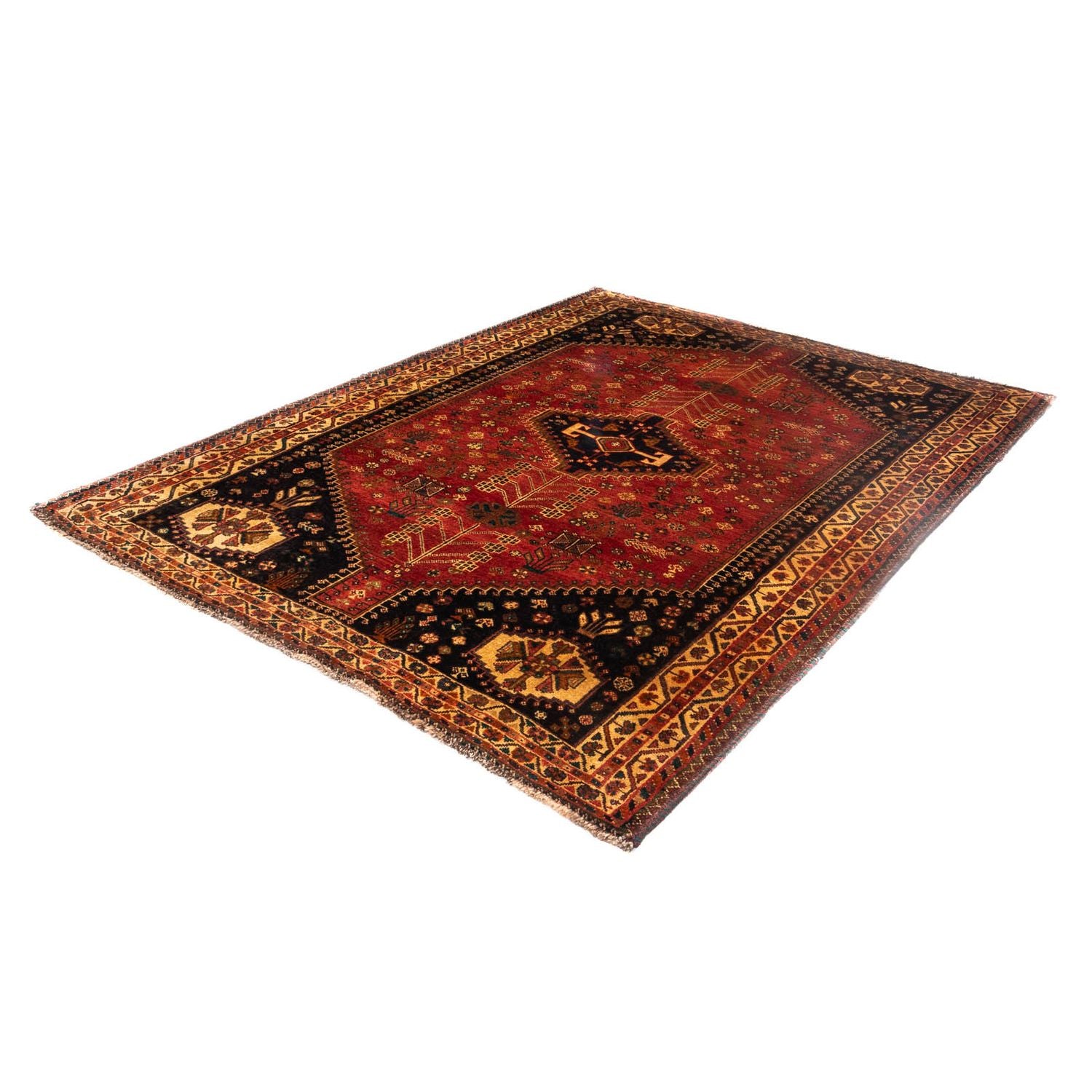 Alfombra persa - Nómada - 225 x 173 cm - rojo oscuro