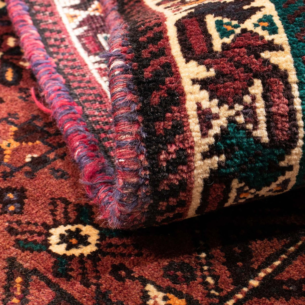 Alfombra persa - Nómada - 147 x 107 cm - marrón oscuro