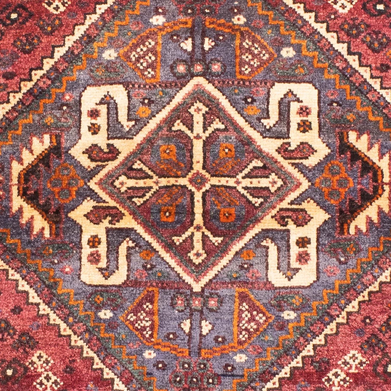 Alfombra persa - Nómada - 160 x 110 cm - rojo oscuro