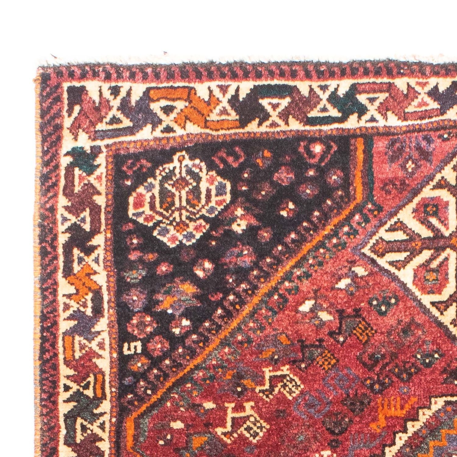 Alfombra persa - Nómada - 160 x 110 cm - rojo oscuro