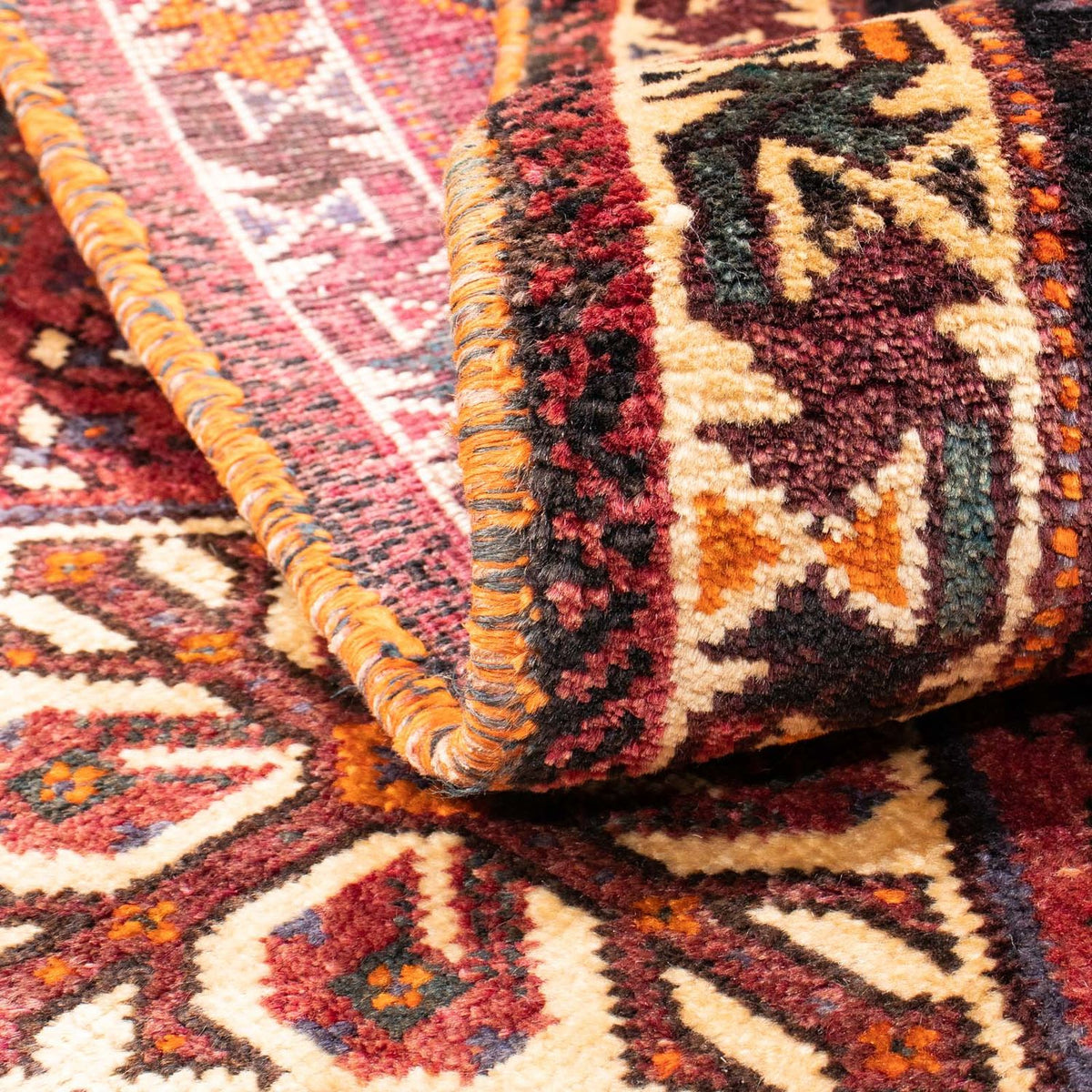 Alfombra persa - Nómada - 160 x 110 cm - rojo oscuro