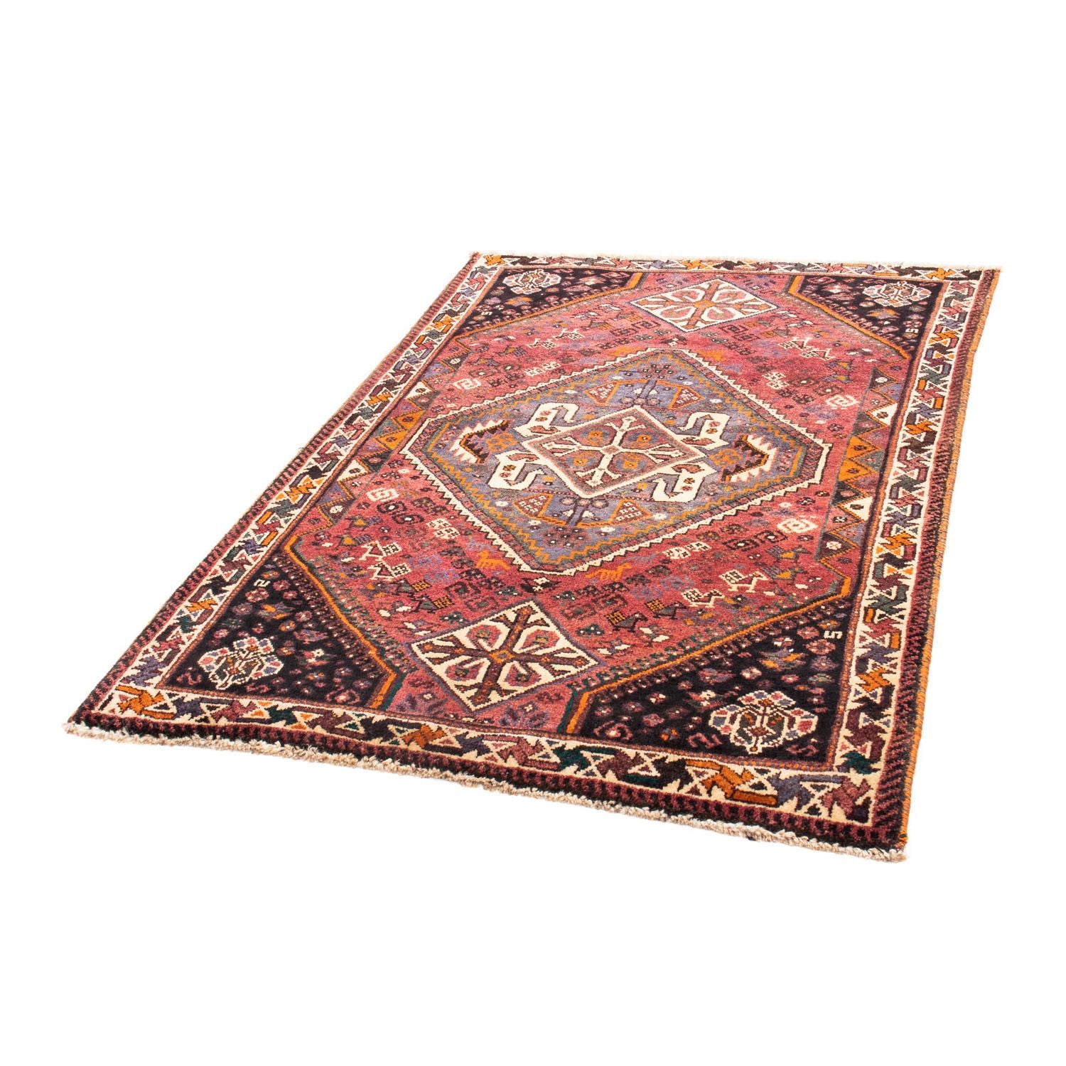 Alfombra persa - Nómada - 160 x 110 cm - rojo oscuro