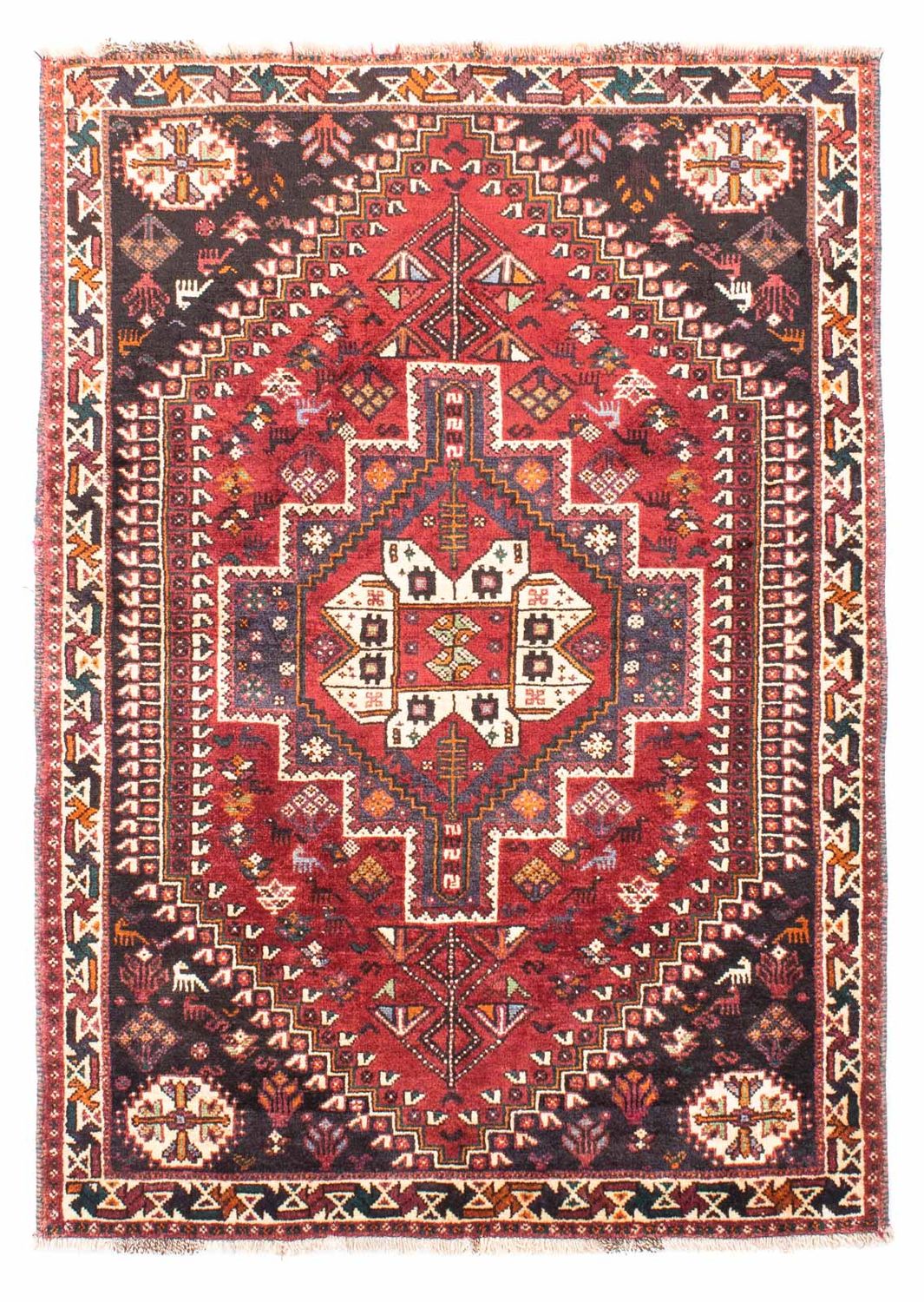 Alfombra persa - Nómada - 163 x 112 cm - rojo oscuro