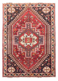 Alfombra persa - Nómada - 163 x 112 cm - rojo oscuro