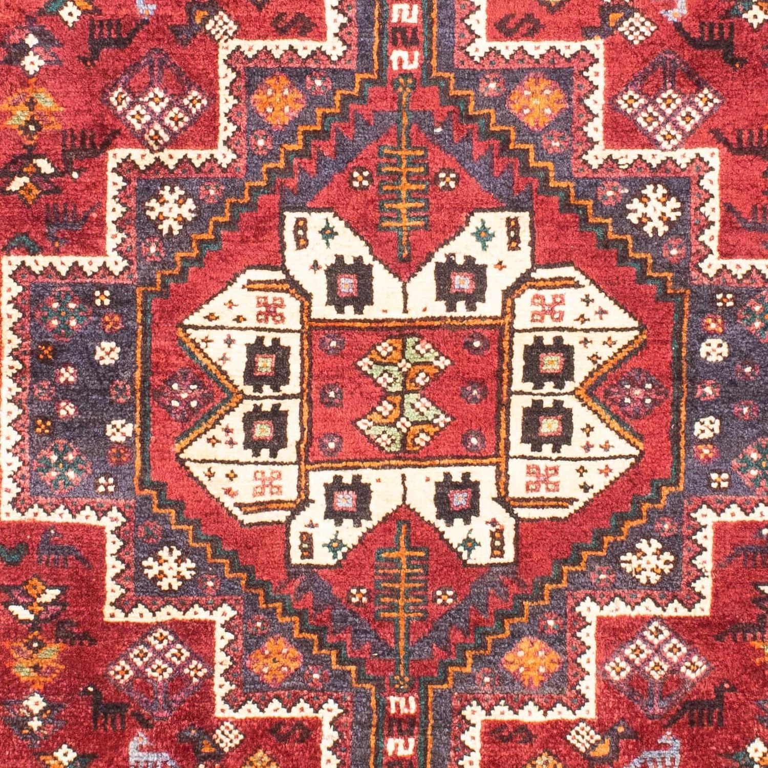 Alfombra persa - Nómada - 163 x 112 cm - rojo oscuro