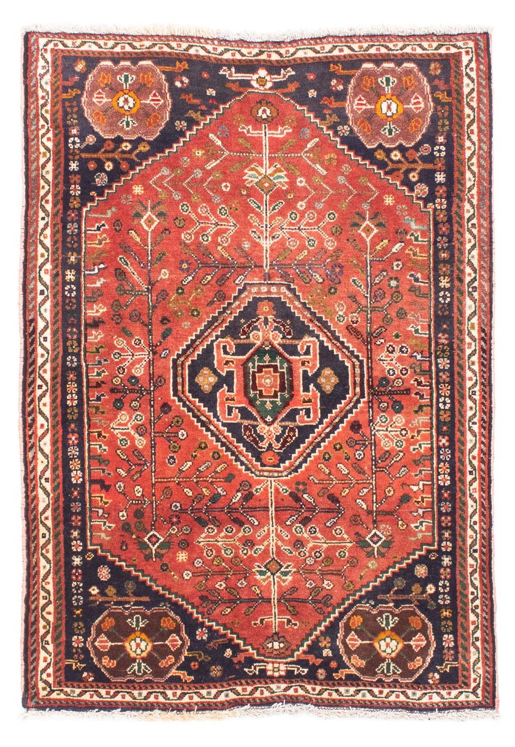 Alfombra persa - Nómada - 136 x 92 cm - rojo oscuro