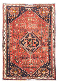 Alfombra persa - Nómada - 136 x 92 cm - rojo oscuro