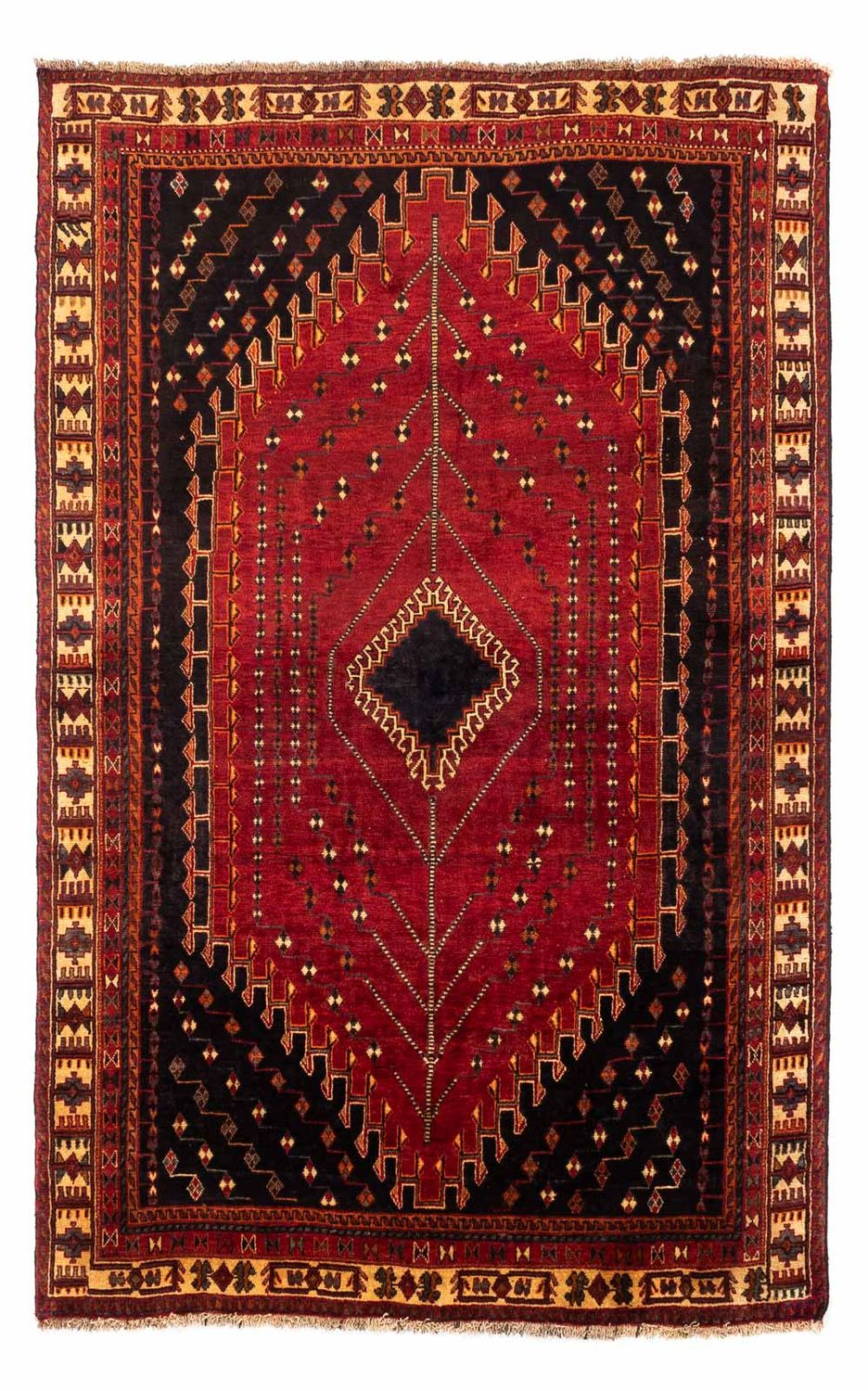 Alfombra persa - Nómada - 257 x 157 cm - rojo oscuro