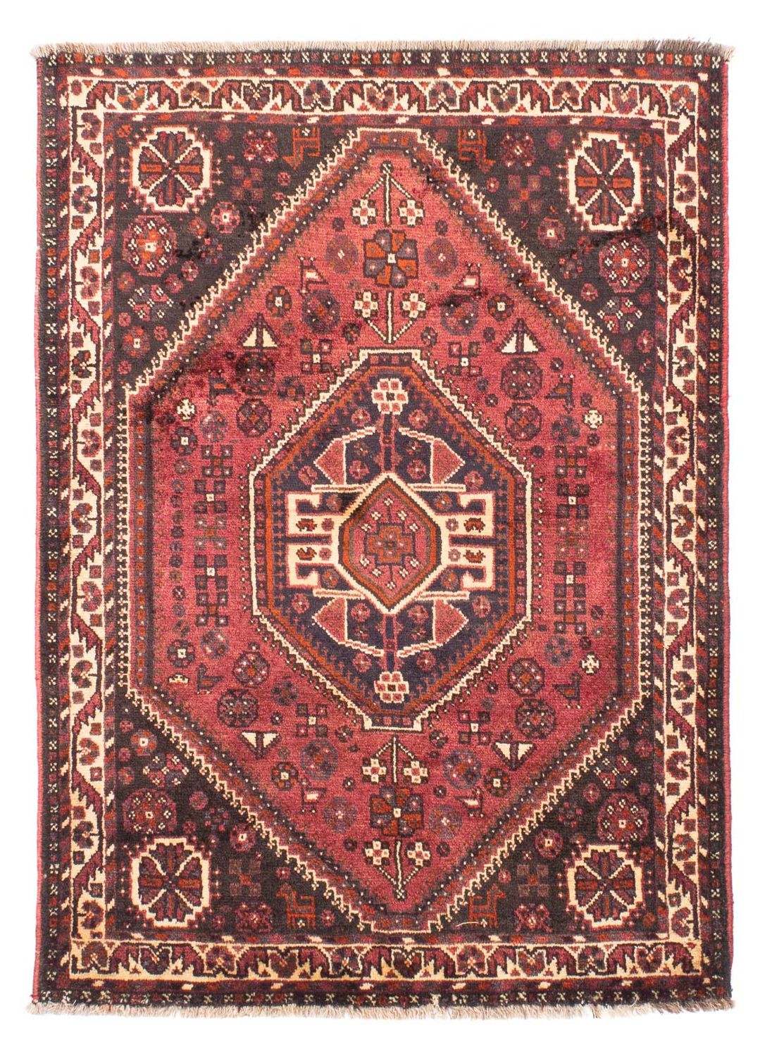 Alfombra persa - Nómada - 164 x 118 cm - rojo oscuro