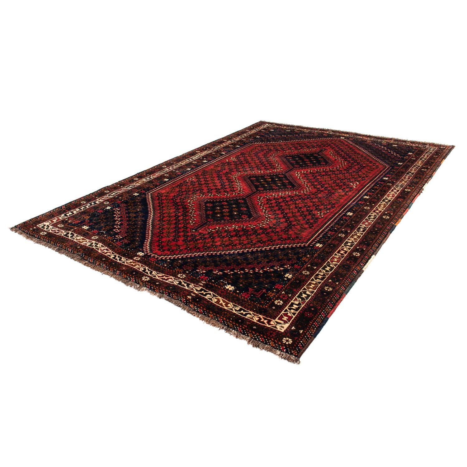 Alfombra persa - Nómada - 291 x 206 cm - rojo oscuro