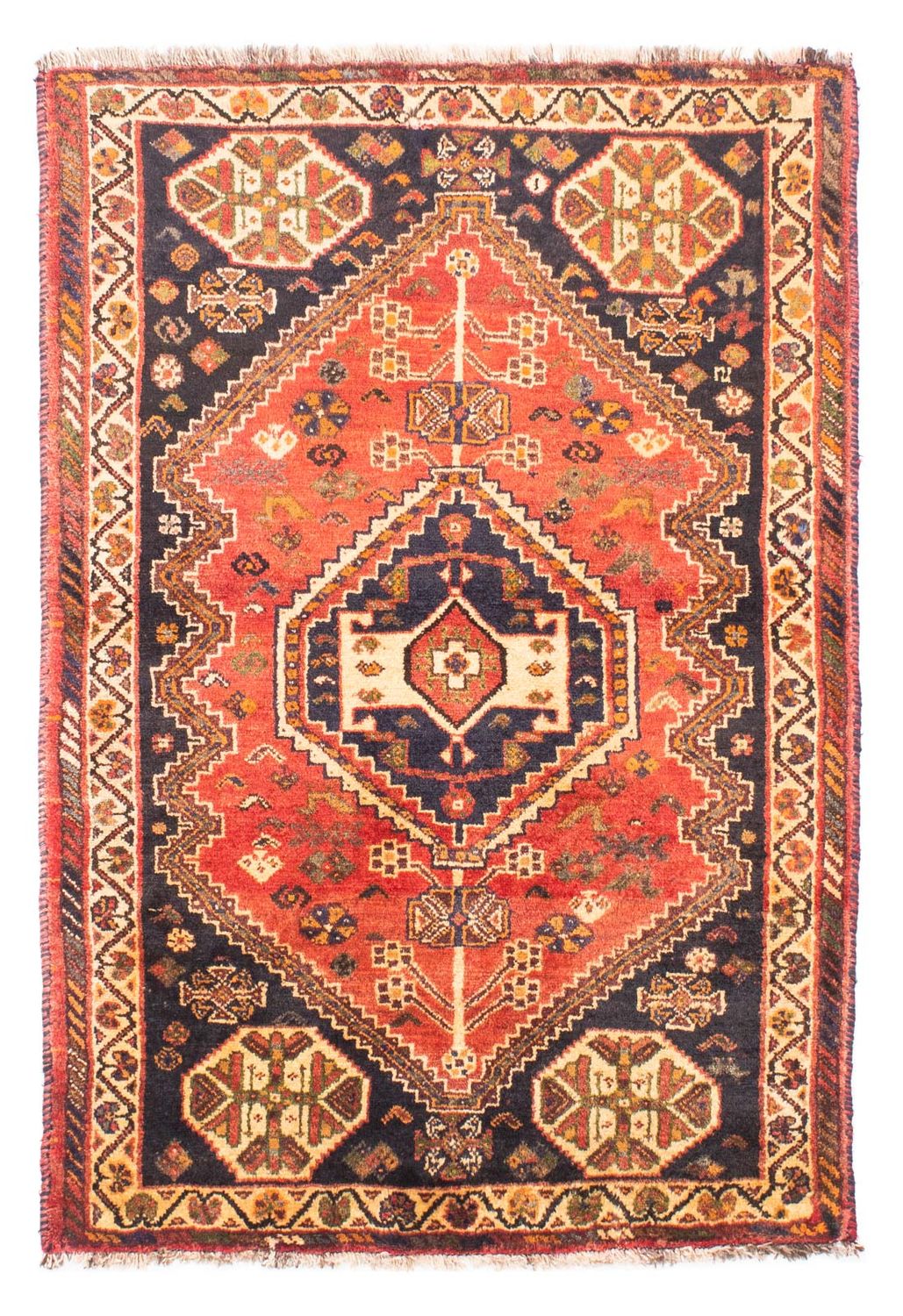 Alfombra persa - Nómada - 155 x 105 cm - rojo claro