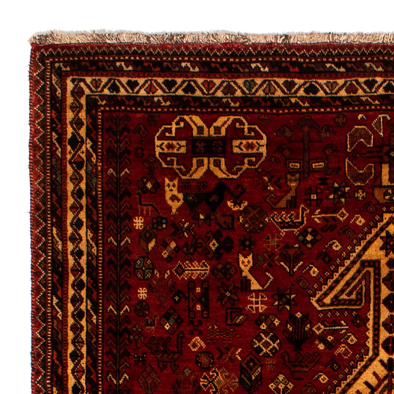 Alfombra persa - Nómada - 298 x 178 cm - rojo oscuro