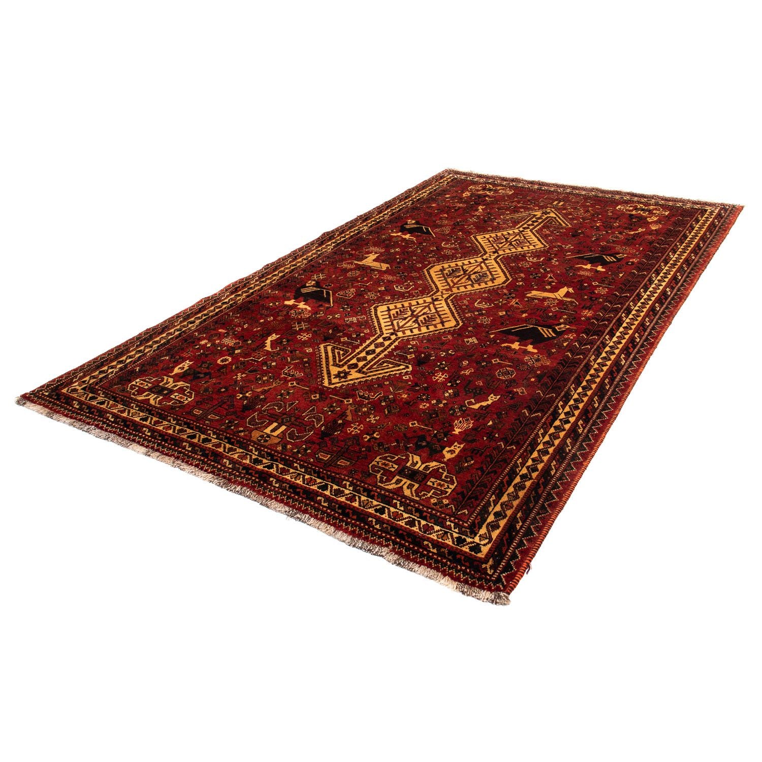 Alfombra persa - Nómada - 298 x 178 cm - rojo oscuro