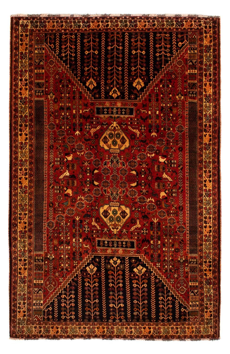 Alfombra persa - Nómada - 304 x 204 cm - rojo oscuro
