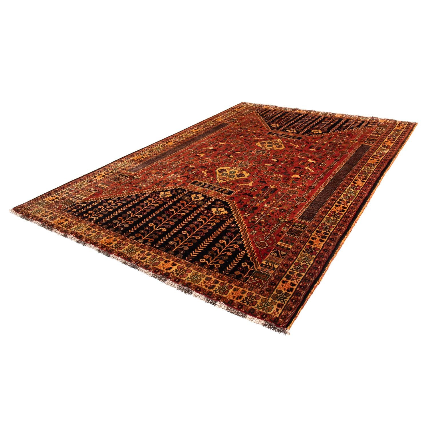 Alfombra persa - Nómada - 304 x 204 cm - rojo oscuro