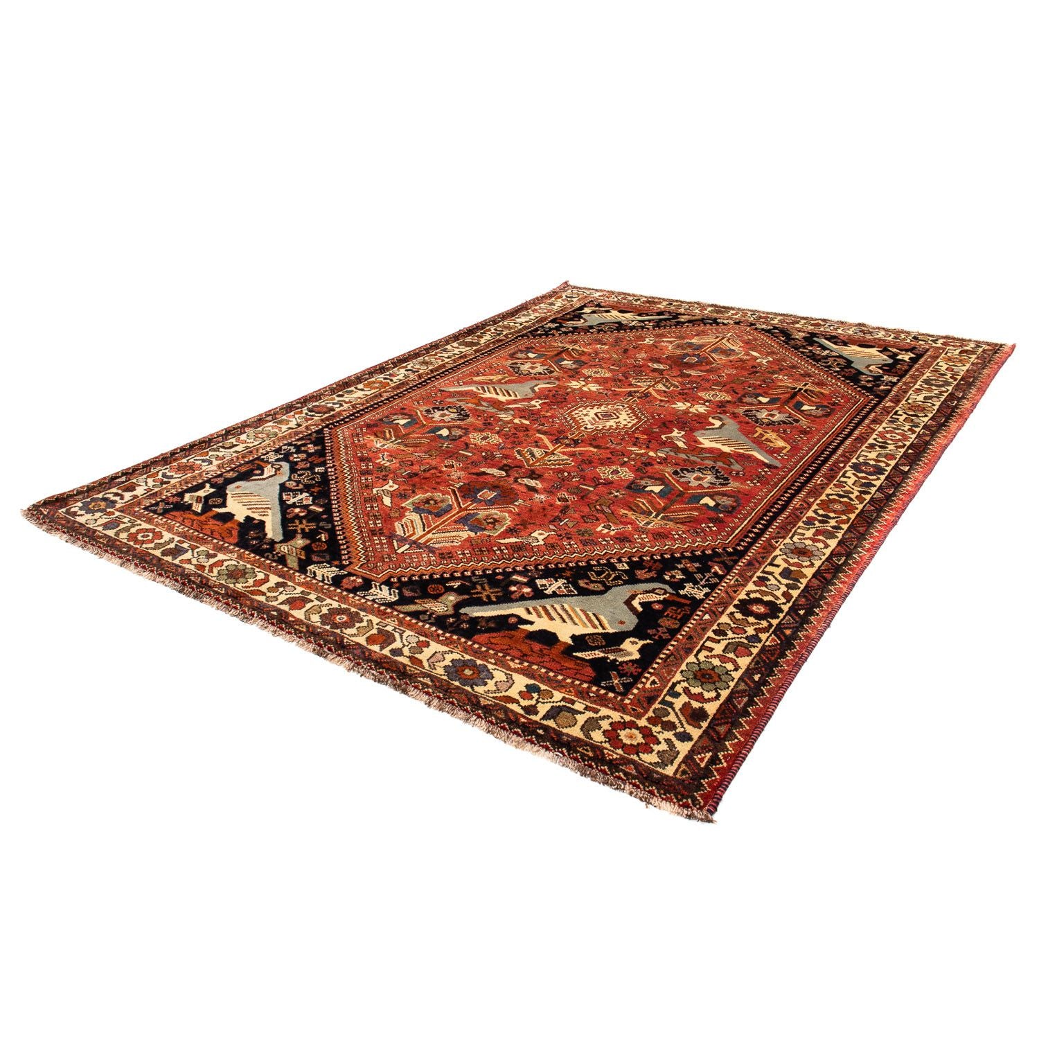 Alfombra persa - Nómada - 304 x 212 cm - rojo oscuro