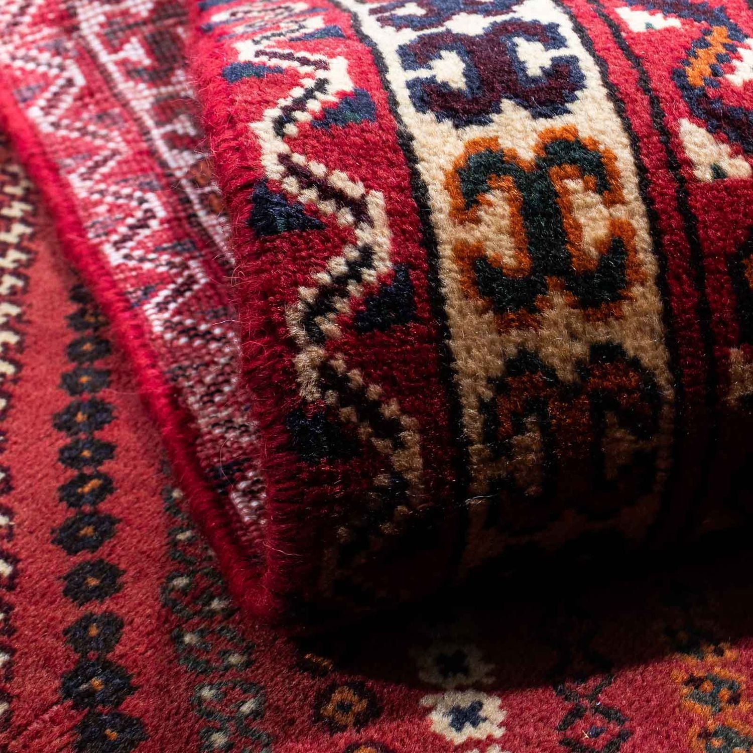 Alfombra persa - Nómada - 251 x 154 cm - rojo oscuro