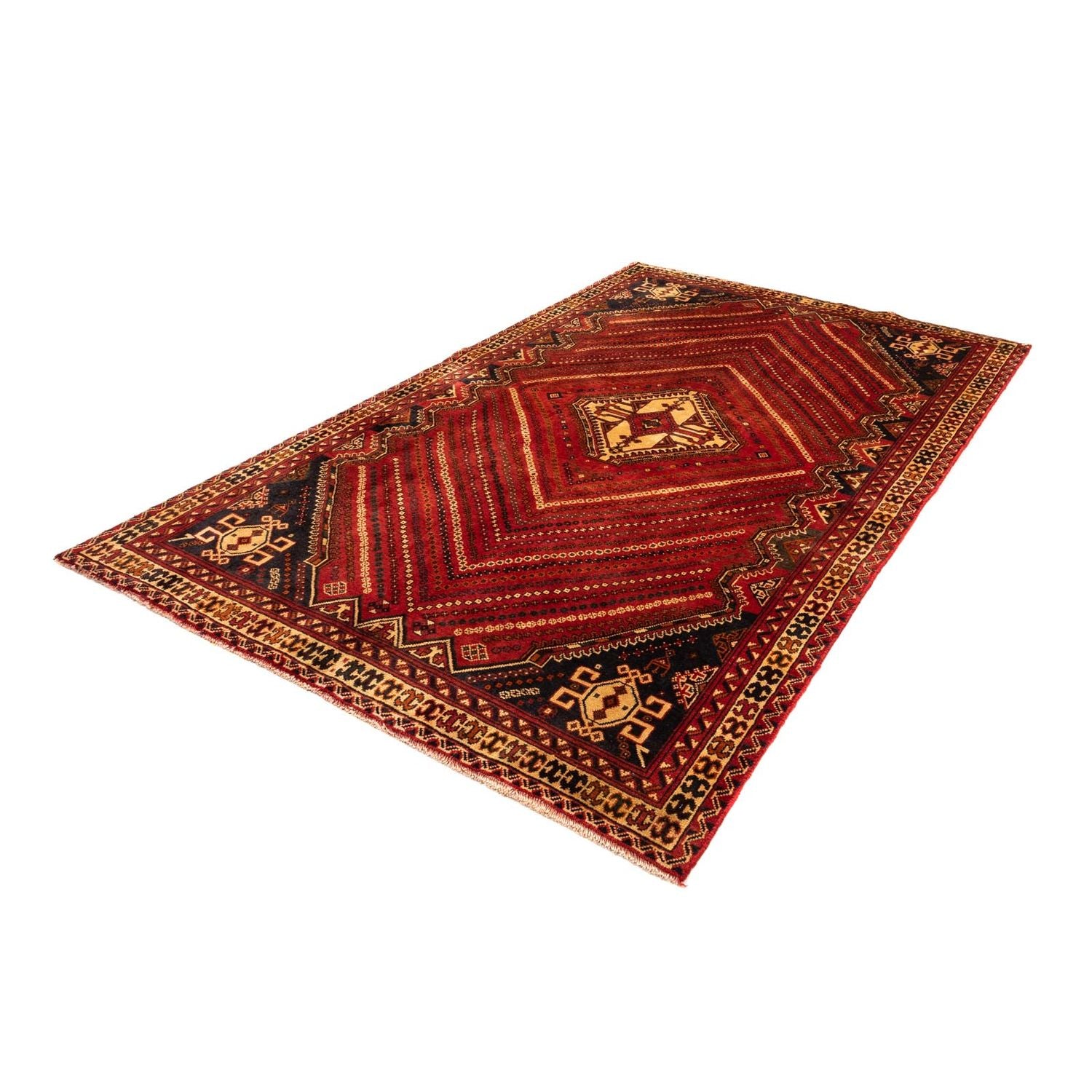 Alfombra persa - Nómada - 251 x 154 cm - rojo oscuro
