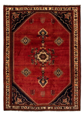 Alfombra persa - Nómada - 305 x 225 cm - rojo oscuro