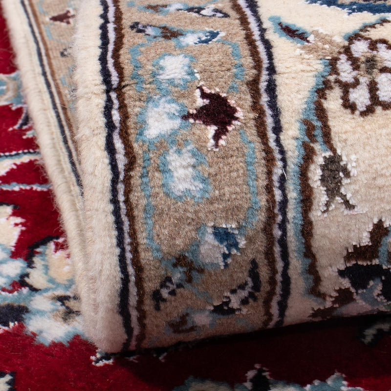 Alfombra persa - Nain - 294 x 197 cm - rojo oscuro