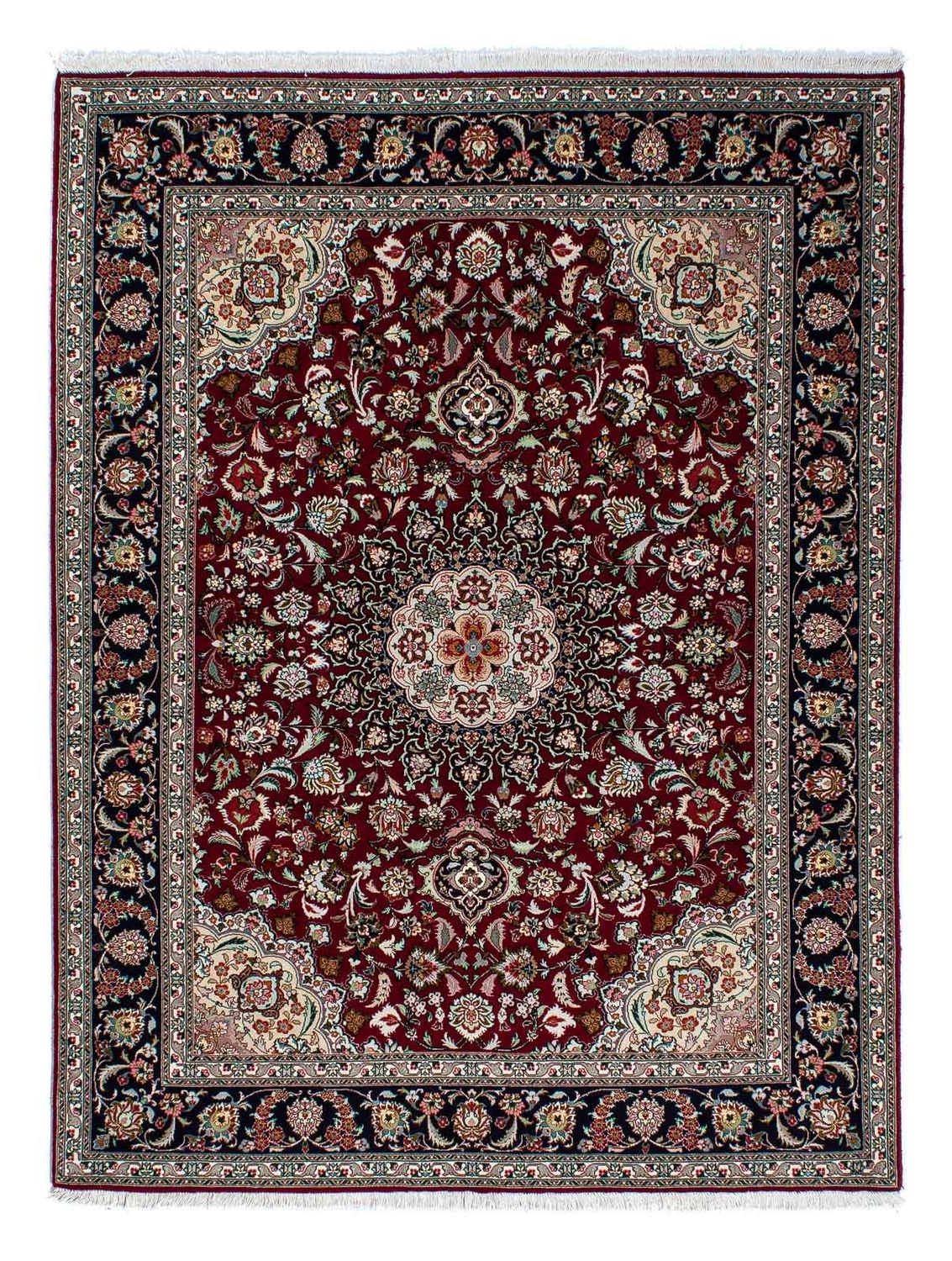 Alfombra Persa - Tabriz - Real - 196 x 155 cm - rojo oscuro