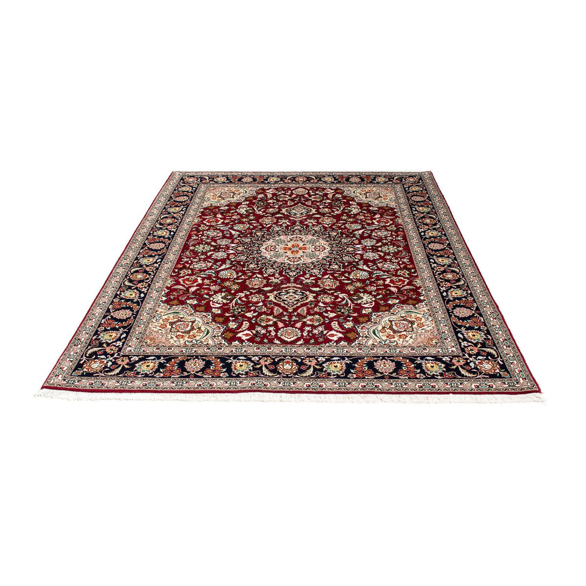 Alfombra Persa - Tabriz - Real - 196 x 155 cm - rojo oscuro