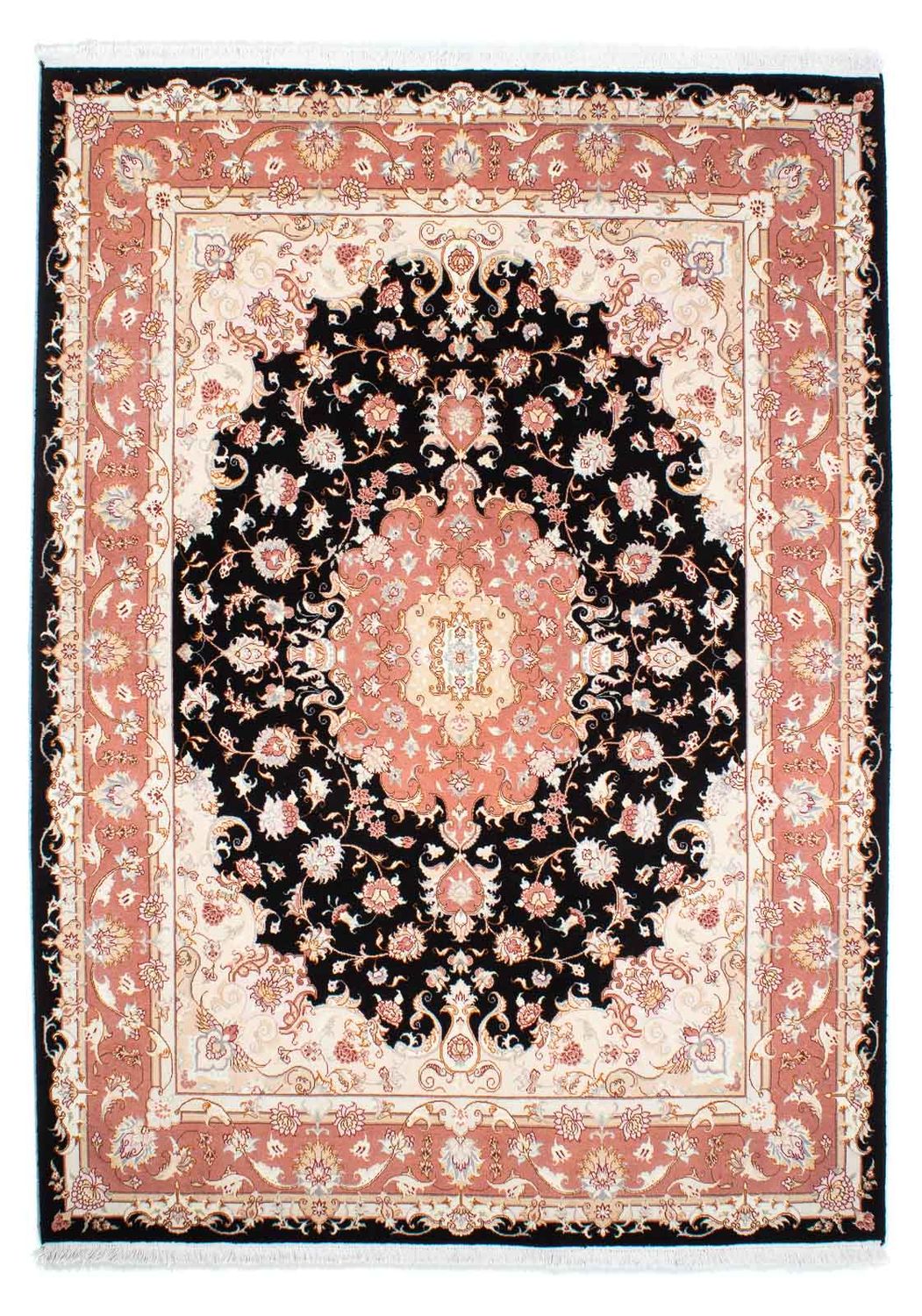 Alfombra Persa - Tabriz - Real - 233 x 173 cm - azul oscuro