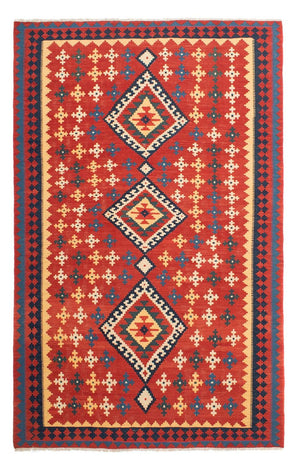 Alfombra Kelim - Oriental - 307 x 199 cm - rojo