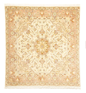 Alfombra Persa - Tabriz - Real cuadrado  - 210 x 202 cm - beige