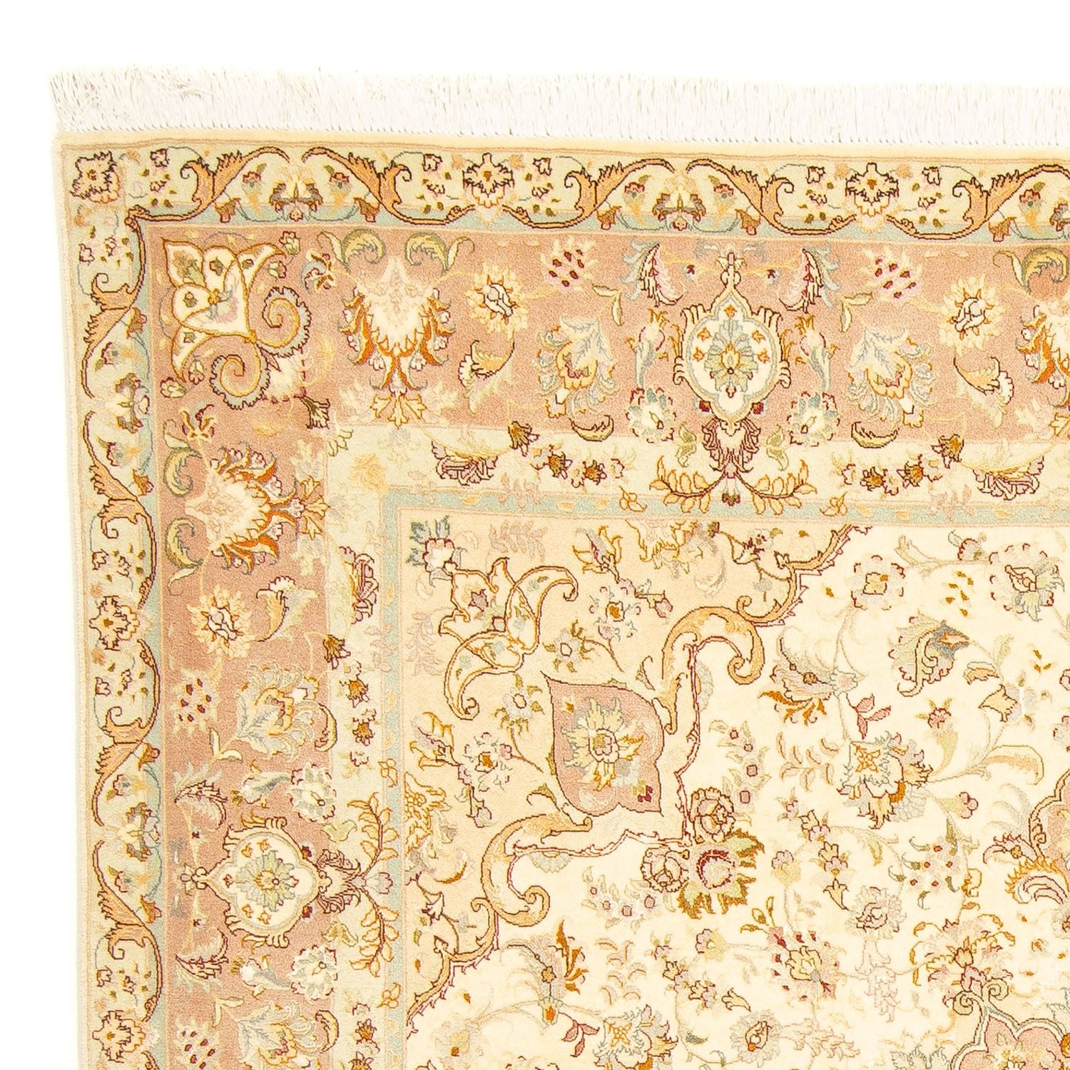 Alfombra Persa - Tabriz - Real cuadrado  - 210 x 202 cm - beige