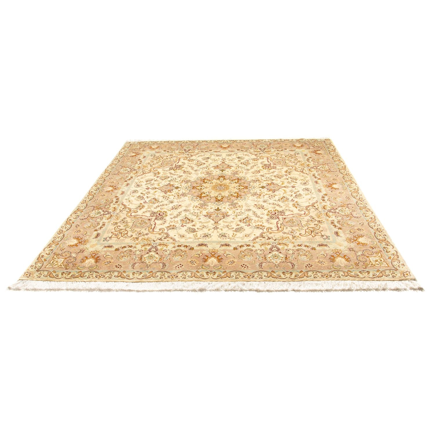 Alfombra Persa - Tabriz - Real cuadrado  - 210 x 202 cm - beige