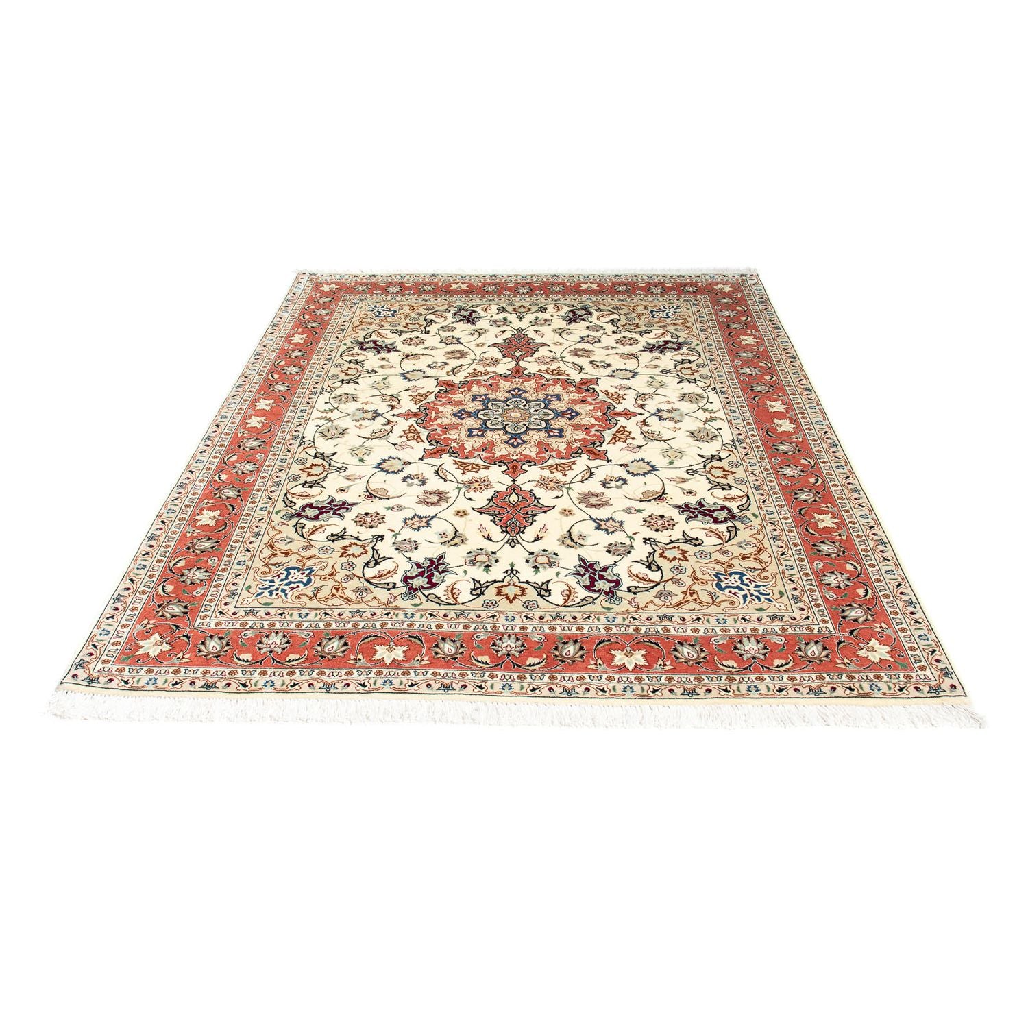 Alfombra Persa - Tabriz - Real - 201 x 156 cm - beige