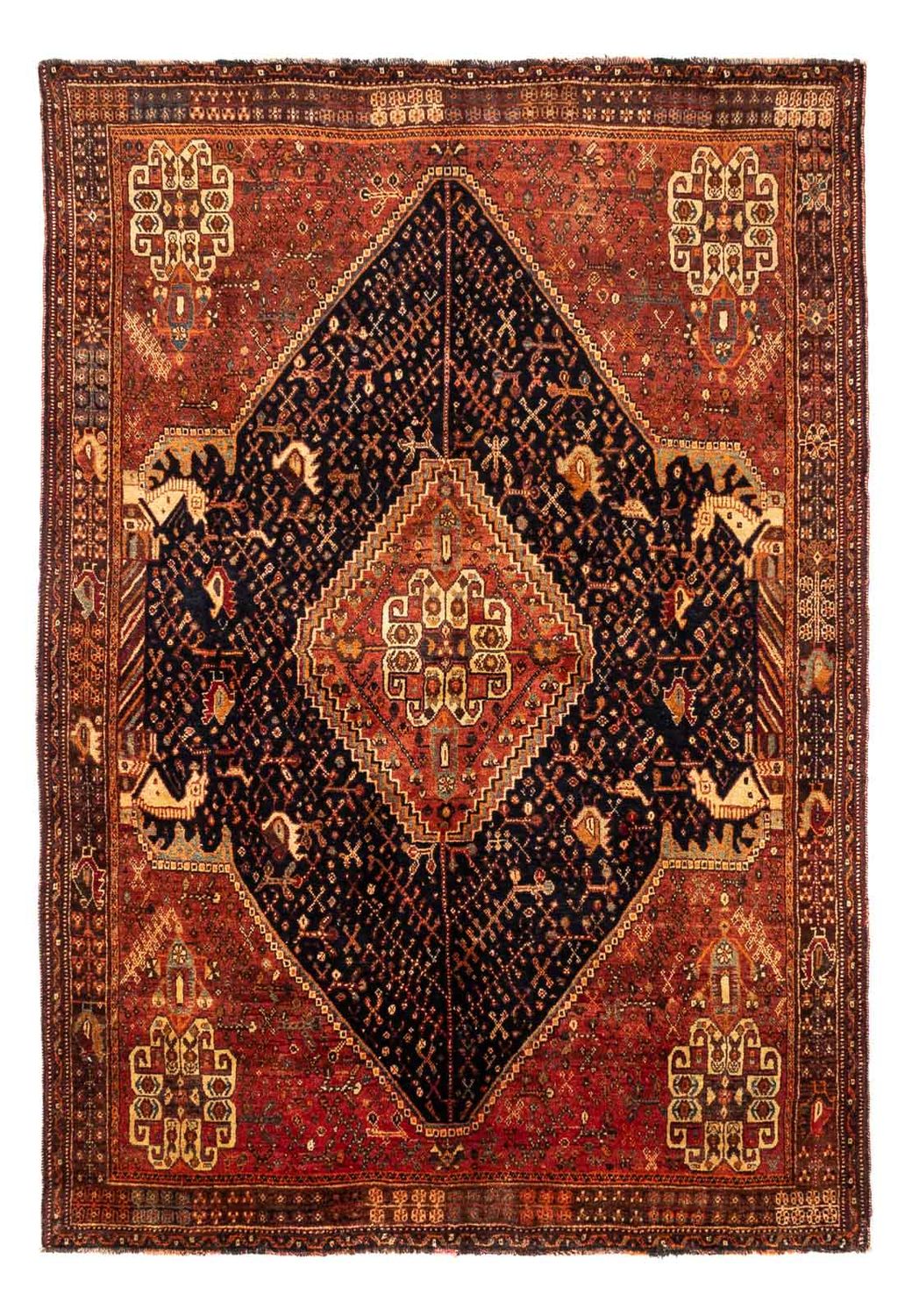 Alfombra persa - Nómada - 241 x 157 cm - azul oscuro