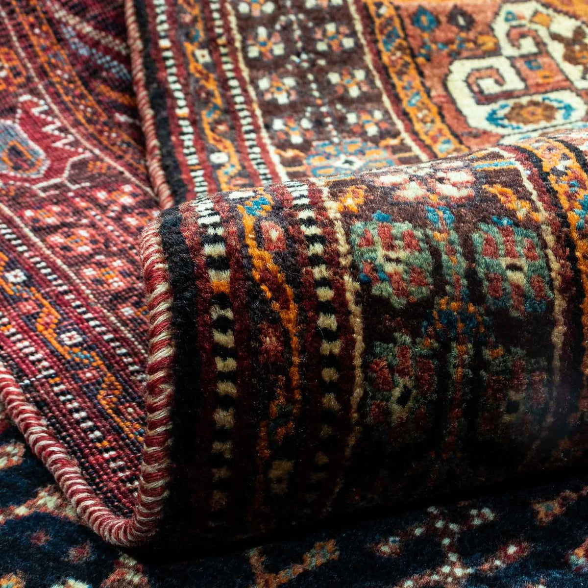 Alfombra persa - Nómada - 241 x 157 cm - azul oscuro