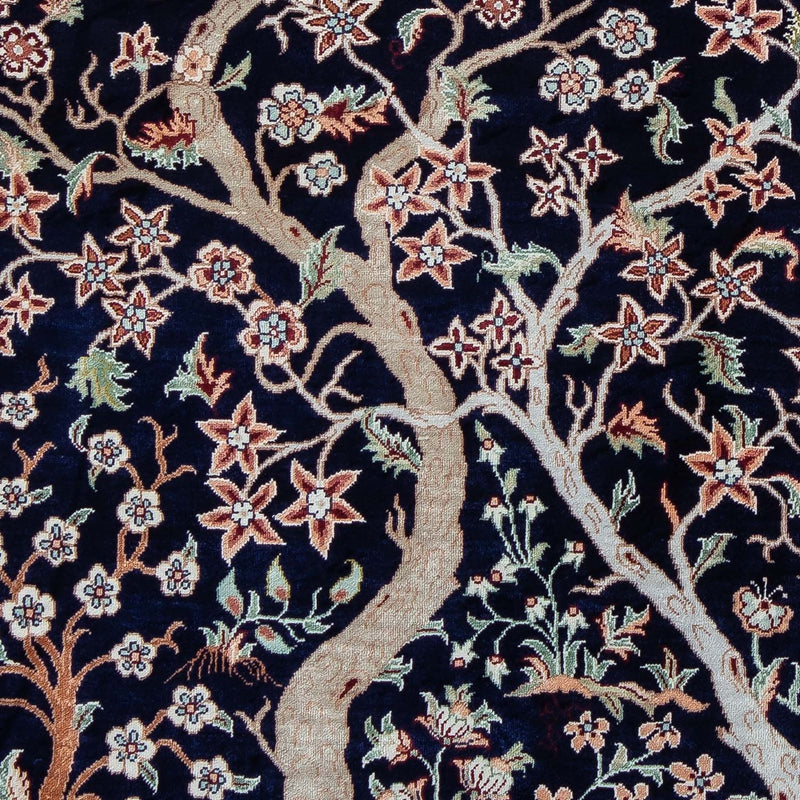 Alfombra persa - Ghom - 87 x 59 cm - azul oscuro