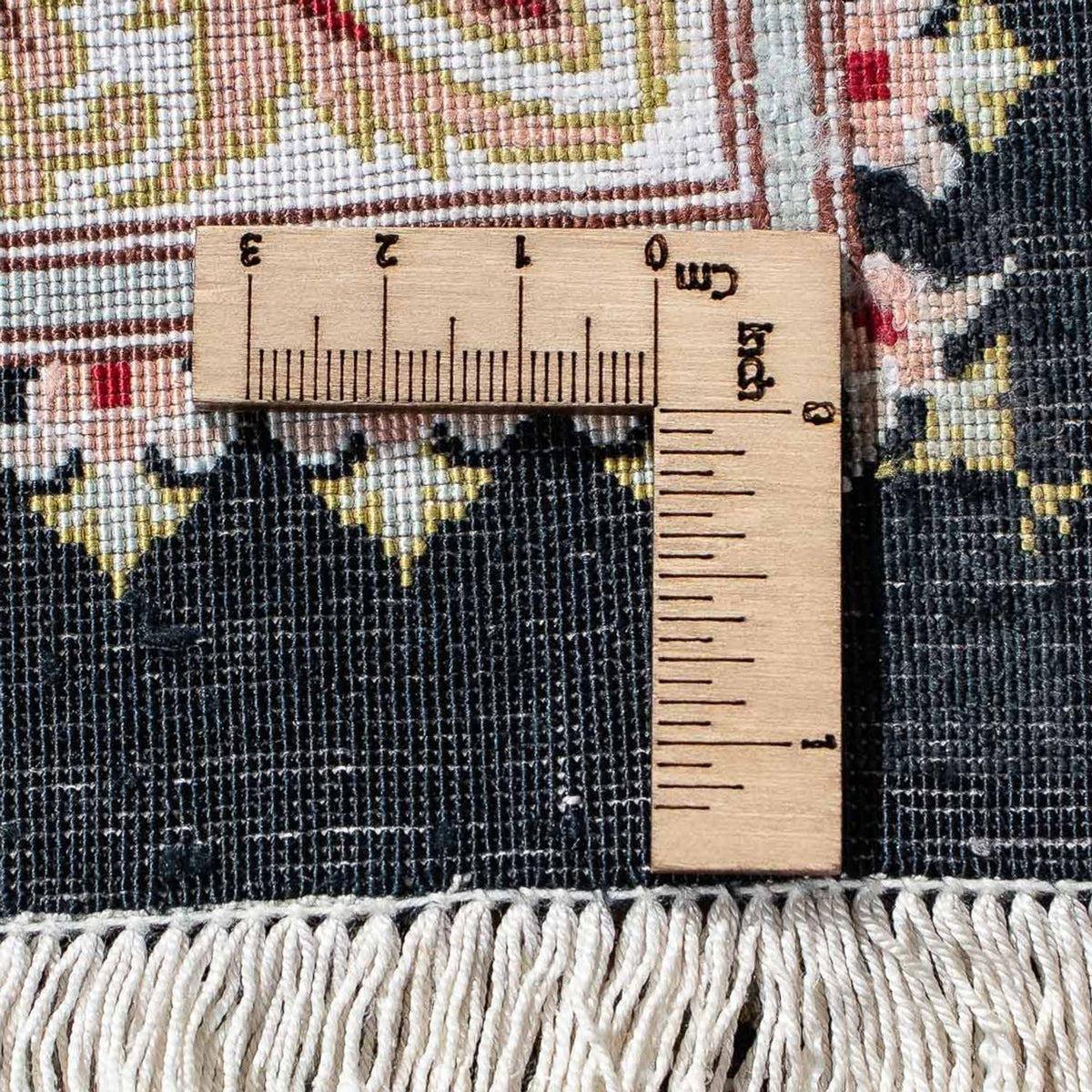 Alfombra persa - Ghom - 89 x 57 cm - azul oscuro