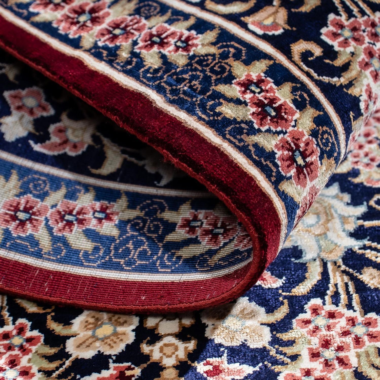 Alfombra persa - Ghom - 82 x 57 cm - rojo oscuro