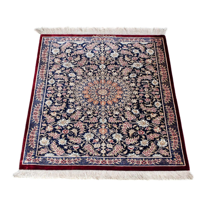 Alfombra persa - Ghom - 82 x 57 cm - rojo oscuro