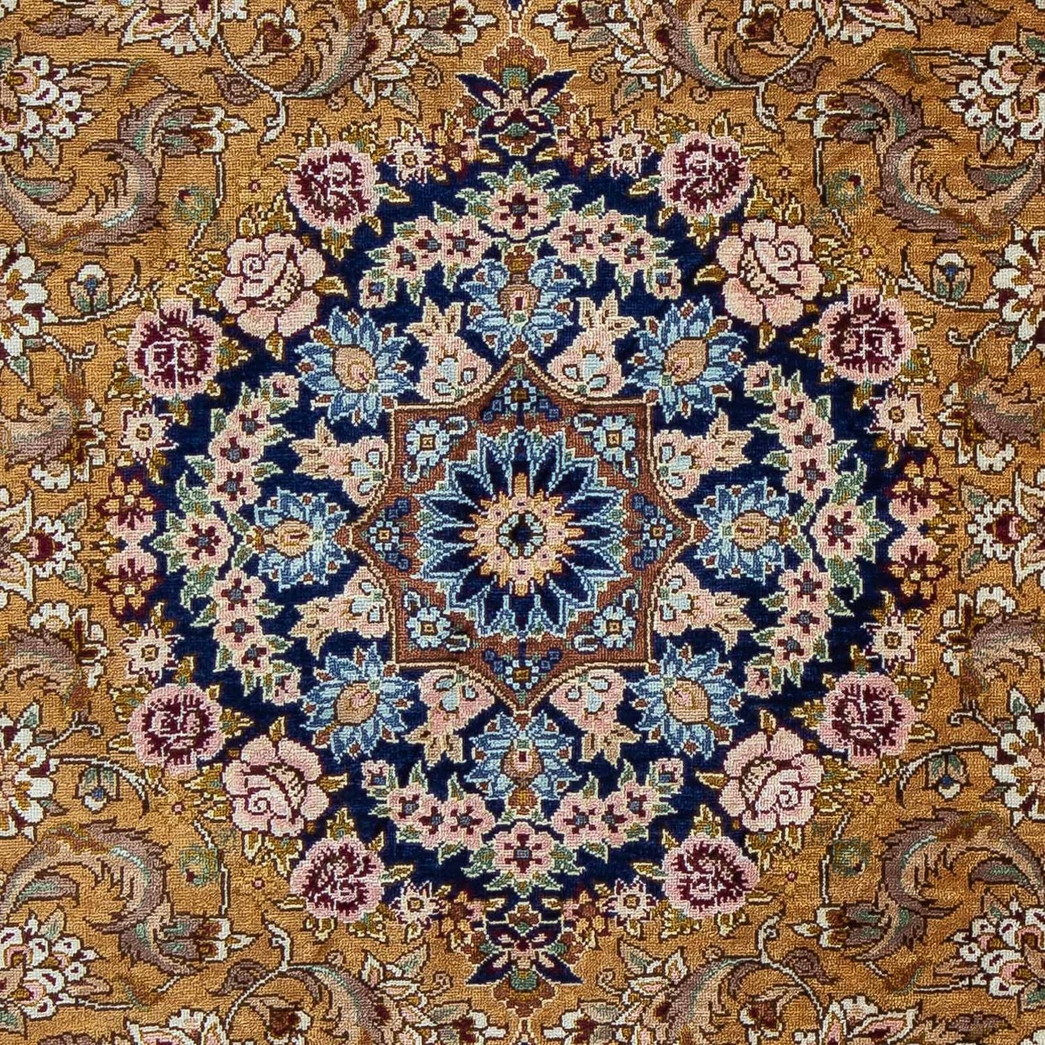Alfombra persa - Ghom - 91 x 62 cm - azul oscuro