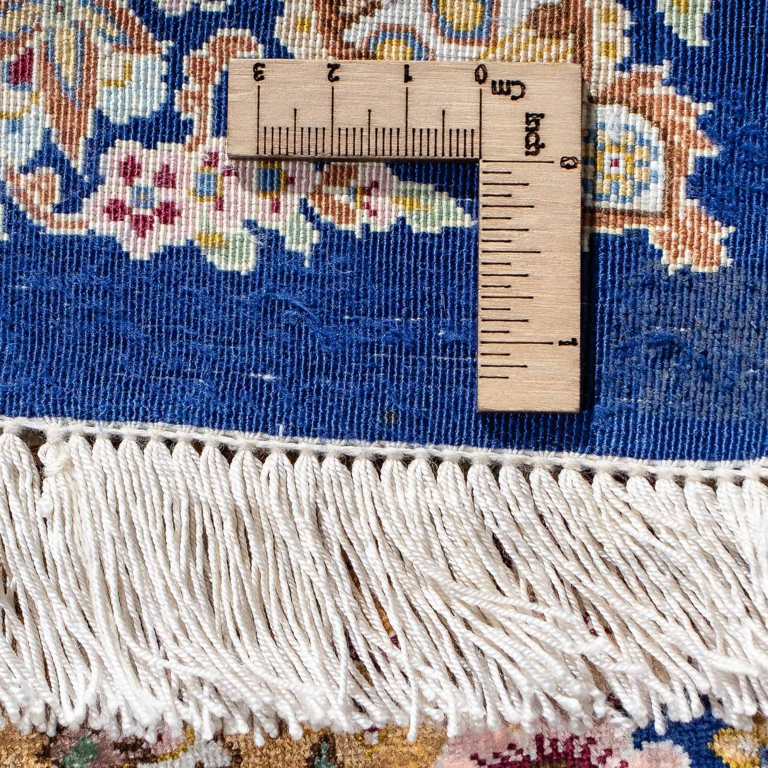Alfombra persa - Ghom - 91 x 62 cm - azul oscuro