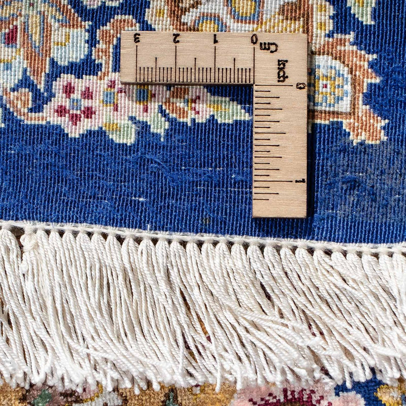 Alfombra persa - Ghom - 91 x 62 cm - azul oscuro