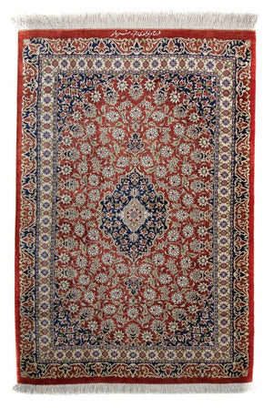 Alfombra persa - Ghom - 86 x 60 cm - óxido