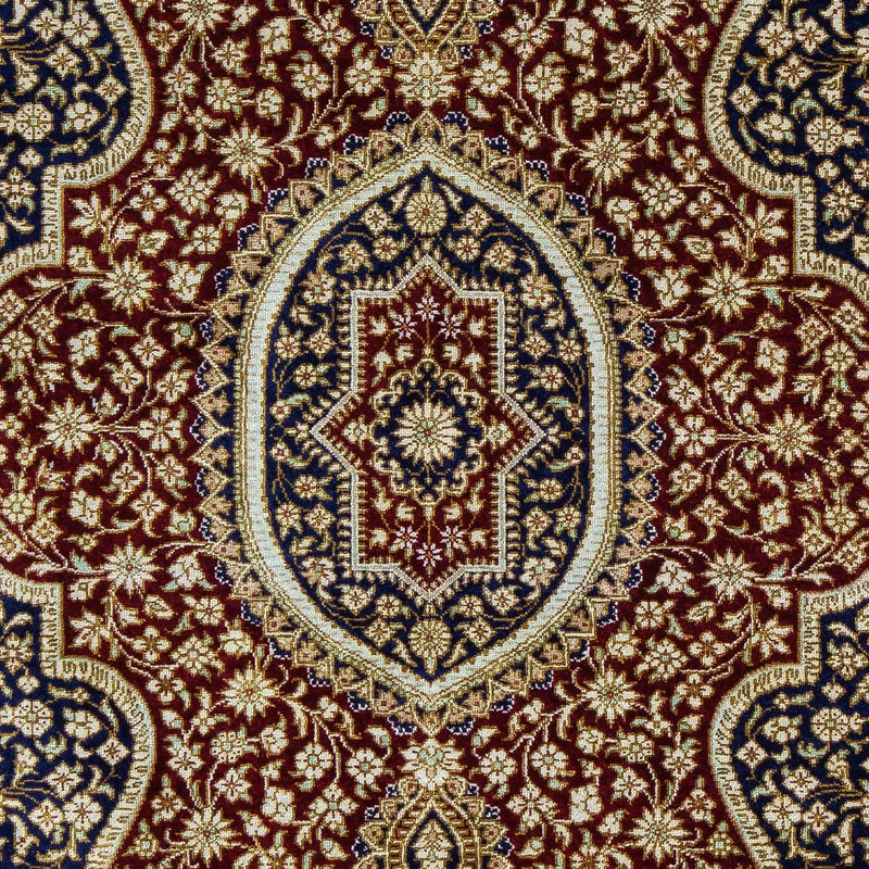 Alfombra persa - Ghom - 93 x 60 cm - azul oscuro