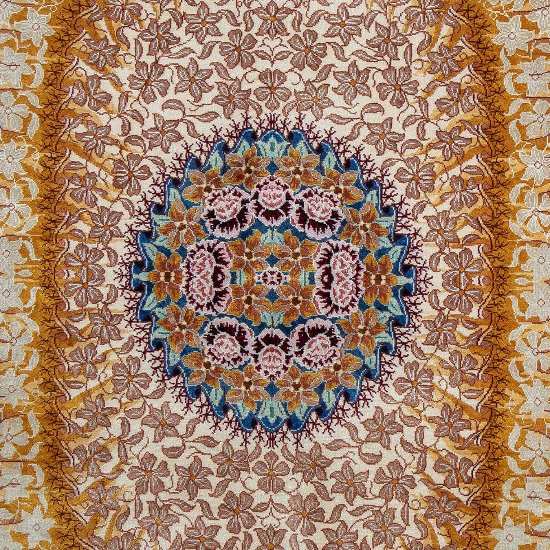 Alfombra de seda - Ghom Seda - Prima - 93 x 60 cm - azul oscuro
